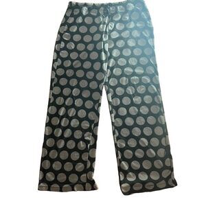 Black and gray polka dot cozy wide leg pajamas size L